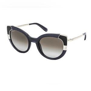 Salvatore Ferragamo Black and Silver Sunglasses